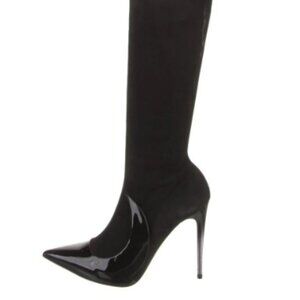 40/9.5❤️Matteo Mars ITALY Stretch Suede Leather OVER KNEE High HEELS Thigh BOOTS